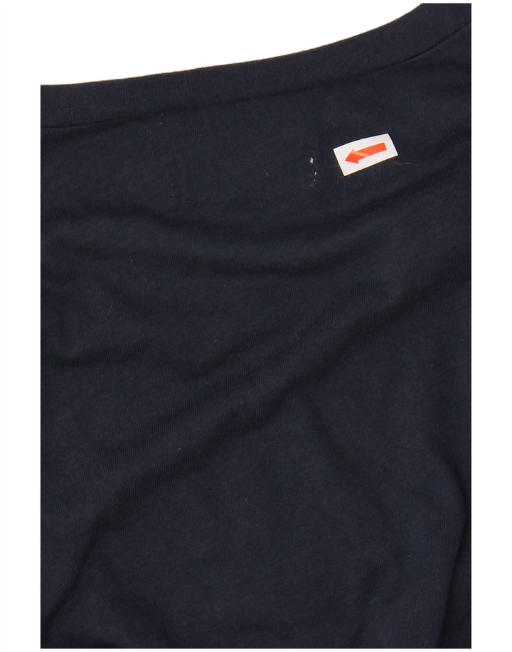 Γυναικείο γραφικό μπλουζάκι HOLLISTER Top UK 6 XS Navy Blue Cotton