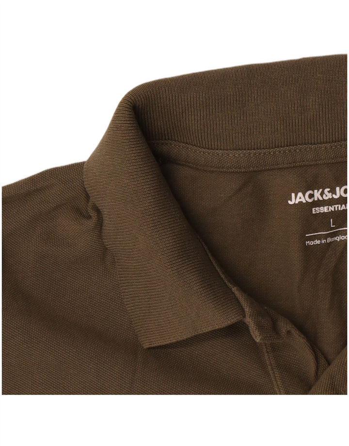 Jack & Jones Ανδρικό πουκάμισο πόλο από βαμβακερό χακί