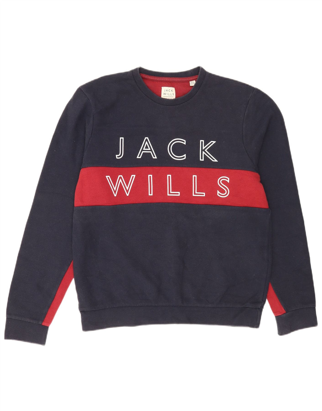 Jack Wills Ανδρικό γραφικό φούτερ Jumper Large Navy Blue Colourblock