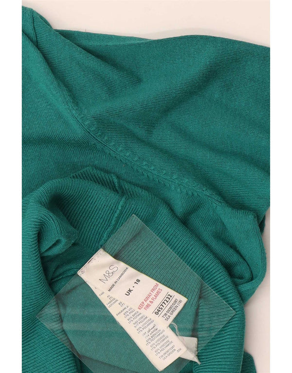 Marks & Spencer Γυναικείο πουλόβερ με λαιμόκοψη με V λαιμόκοψη UK 18 XL Πράσινη βισκόζη