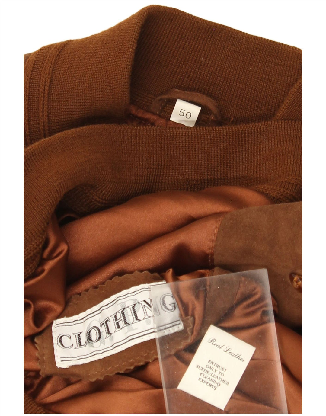 Vintage Ανδρικό Suede Bomber Jacket IT 50 Large Brown Δερμάτινο