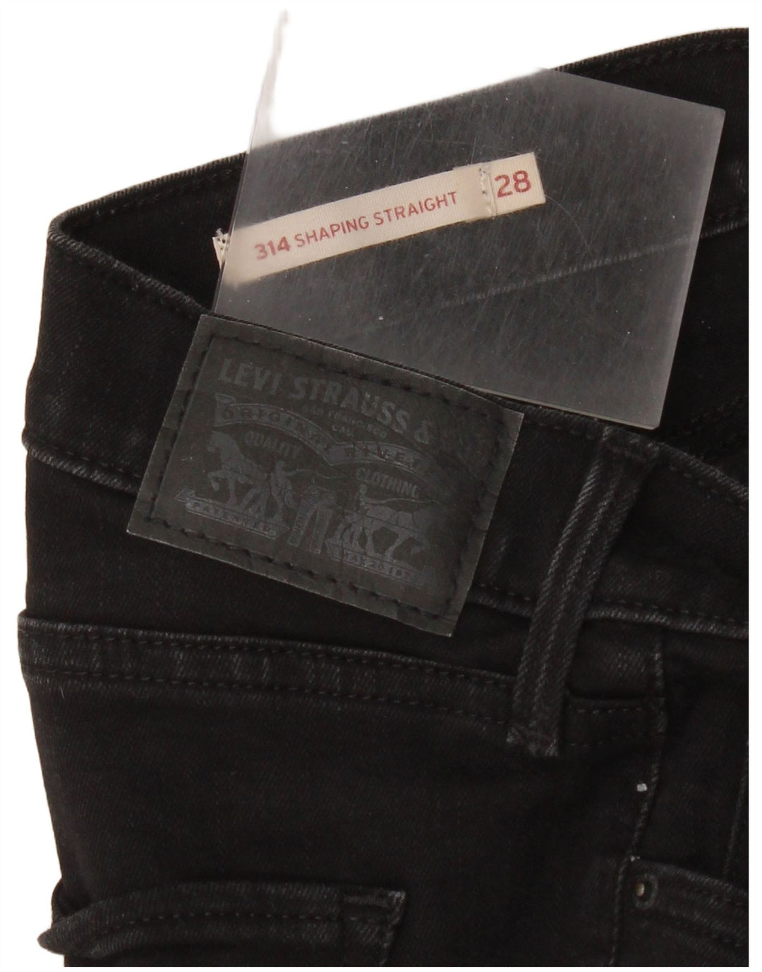 Levi's Womens 314 Shaping Straight Jeans W28 L30 Μαύρο