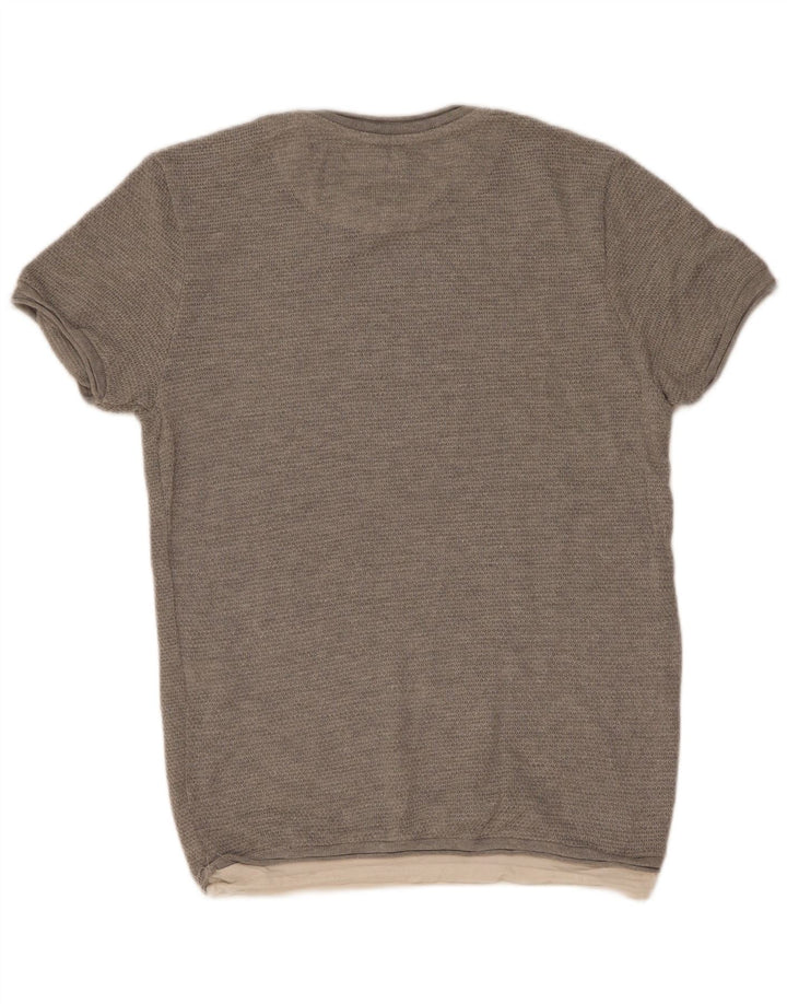 Ανδρικό T-Shirt Zara Τοπ μεσαίο γκρι βαμβακερό