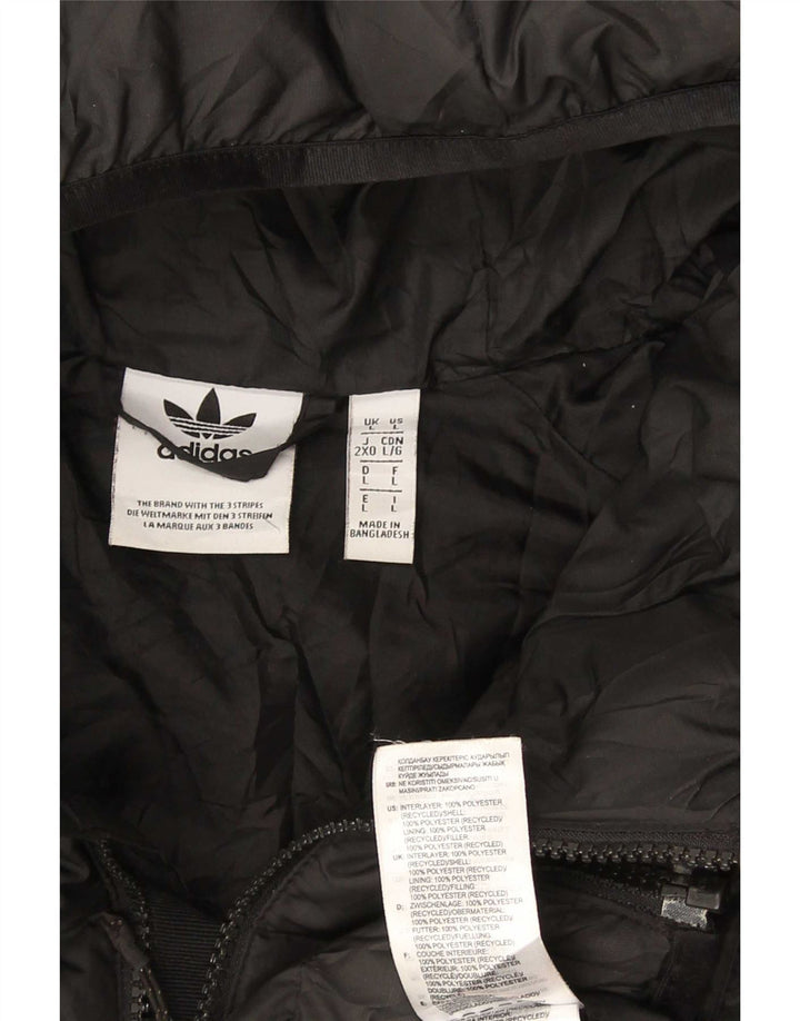 Ανδρικό μπουφάν με κουκούλα Adidas UK 40 μεγάλο μαύρο πολυεστέρα