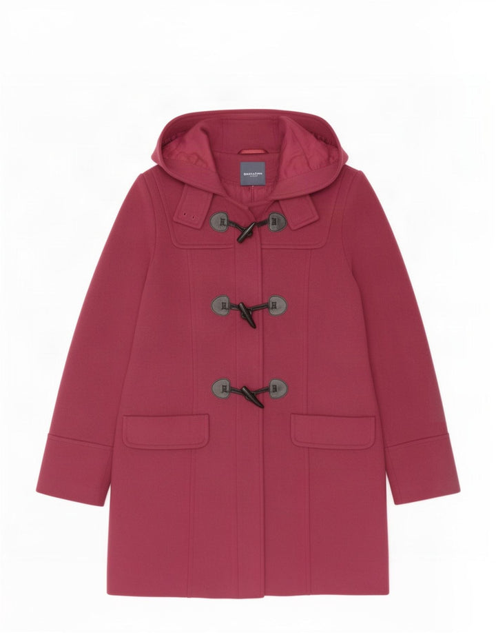 Marks & Spencer Γυναικείο παλτό Duffle με κουκούλα UK 10 Small Burgundy Polyester