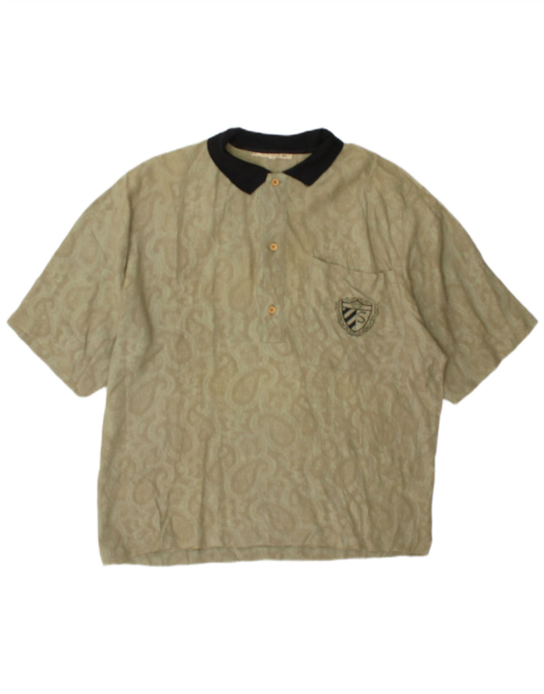 Ανδρικό μπλουζάκι πόλο Silenzio Μικρό Khaki Paisley