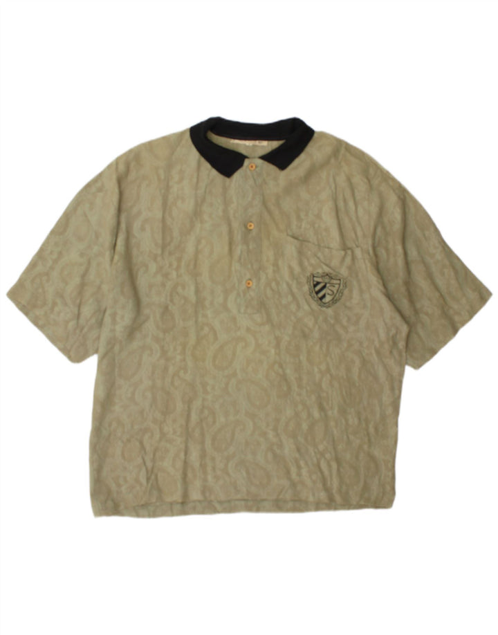 Ανδρικό μπλουζάκι πόλο Silenzio Μικρό Khaki Paisley