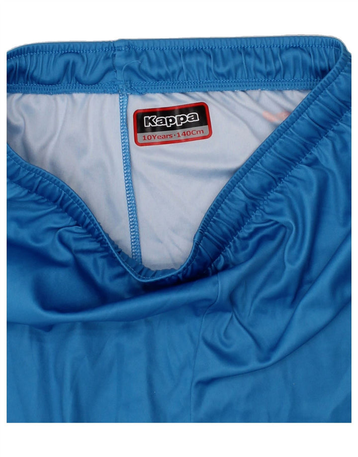 KAPPA Boys Graphic Sport Shorts 9-10 Years Blue Polyester Vintage Kappa and Second-Hand Kappa from Messina Hembry 