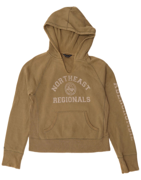 Abercrombie & Fitch Γυναικεία γραφικά κουκούλα UK 16 Μεγάλο βαμβακερό χακί