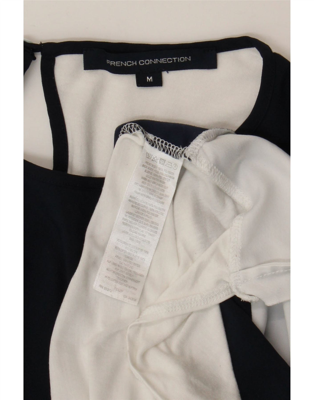 Γυναικείο T-Shirt French Connection Top UK 14 Medium Navy Blue Colourblock