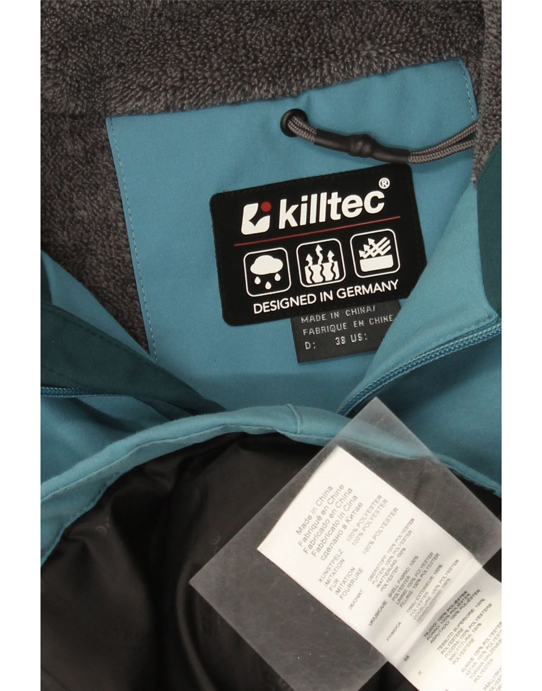 Killtec Γυναικείο μπουφάν με κουκούλα αντιανεμικό EU 38 Medium Blue Colourblock