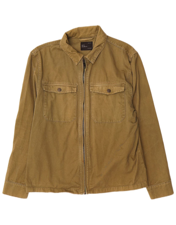 Zara Ανδρικό Bomber Jacket UK 42 XL Πράσινο Βαμβακερό