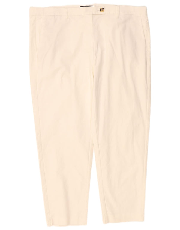 Marks & Spencer Γυναικείο ίσιο παντελόνι UK 22 3XL W42 L27 Off White