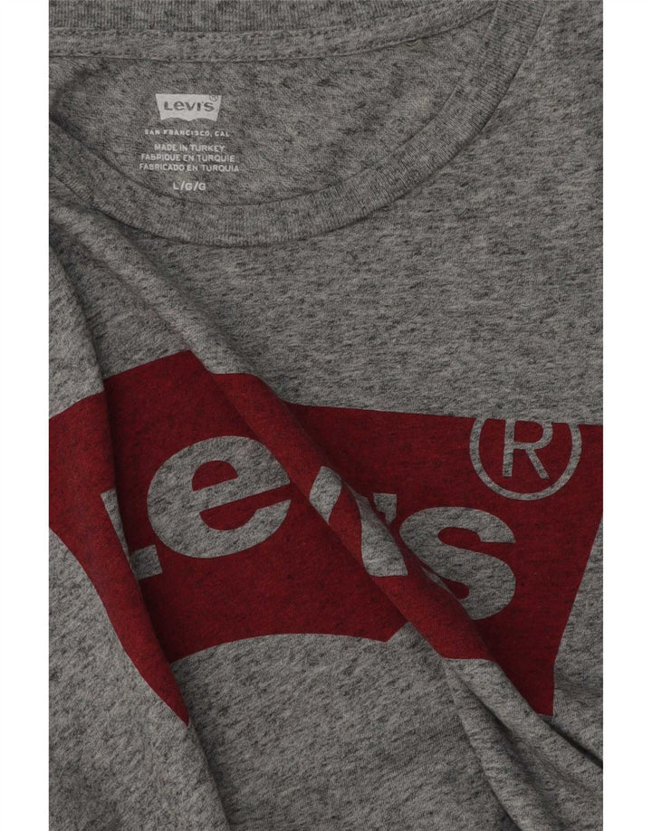 Γυναικείο γραφικό μπλουζάκι Levi's Top UK 16 Large Grey Flecked