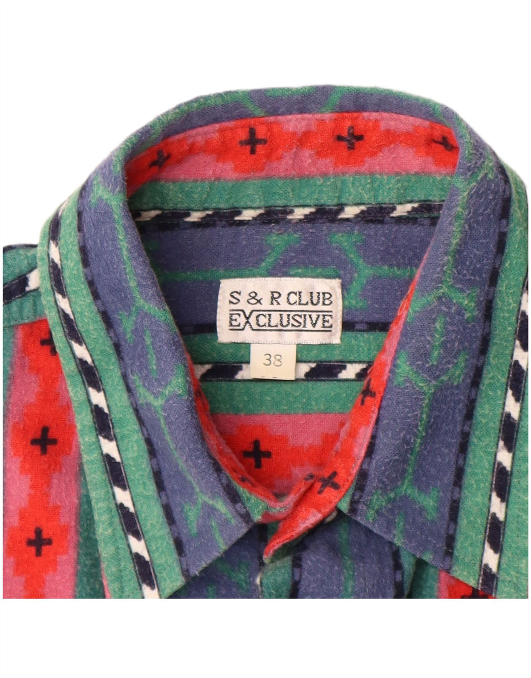 Ανδρικό φανελένιο πουκάμισο VINTAGE Μέγεθος 38 Βαμβακερό μεσαίο μπλε ριγέ