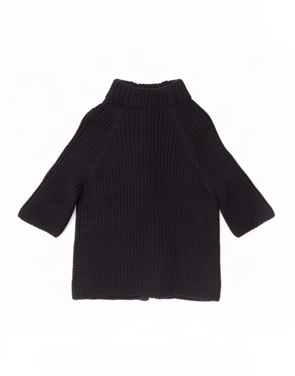 Woolrich Γυναικείο πουλόβερ ζακέτα 3/4 μανίκι UK 16 μεγάλο μπλε ναυτικό μαλλί