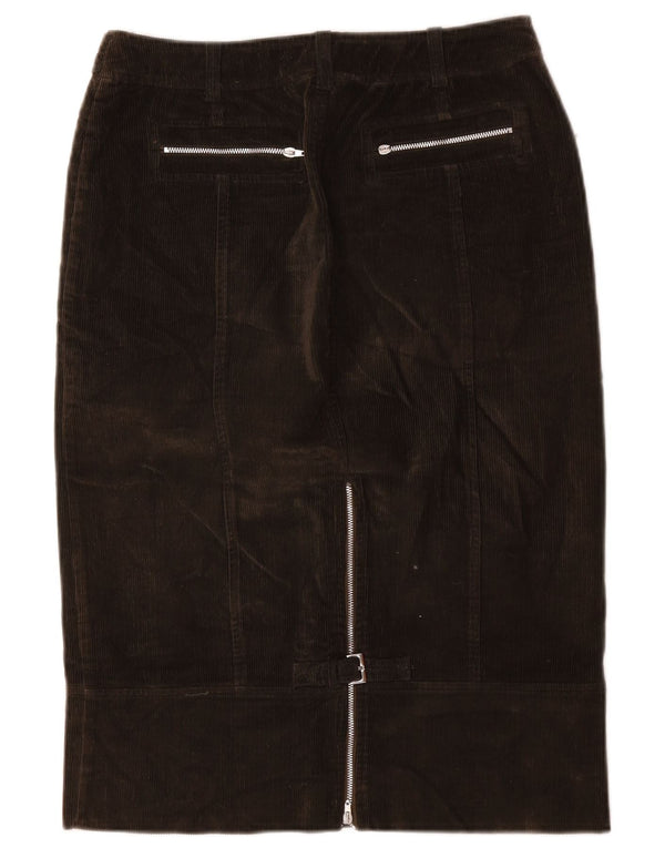 Marella Γυναικεία κοτλέ φούστα UK 10 Small W30 Καφέ βαμβακερή