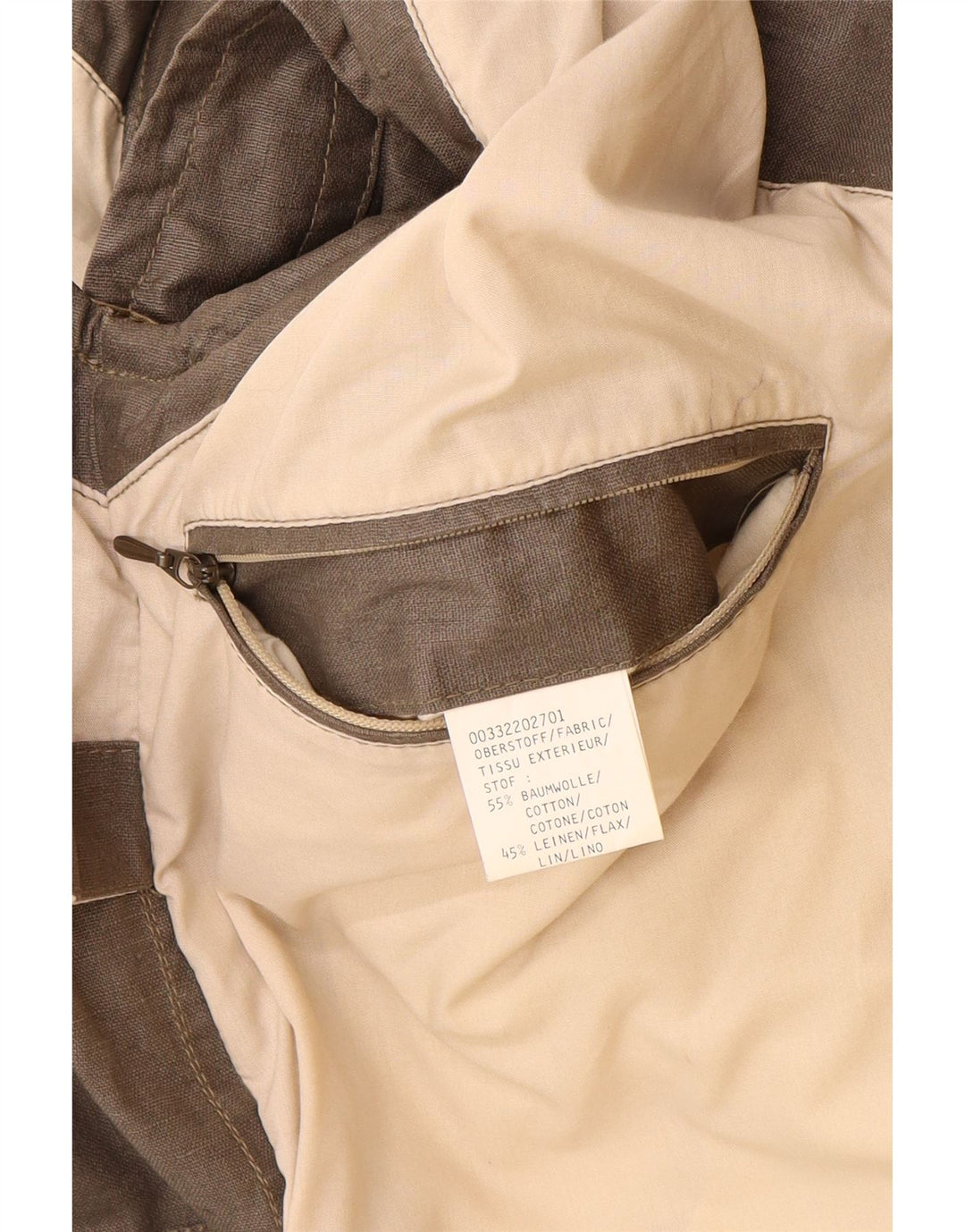 VINTAGE Mens Gilet UK 38 Medium Beige Colourblock Cotton