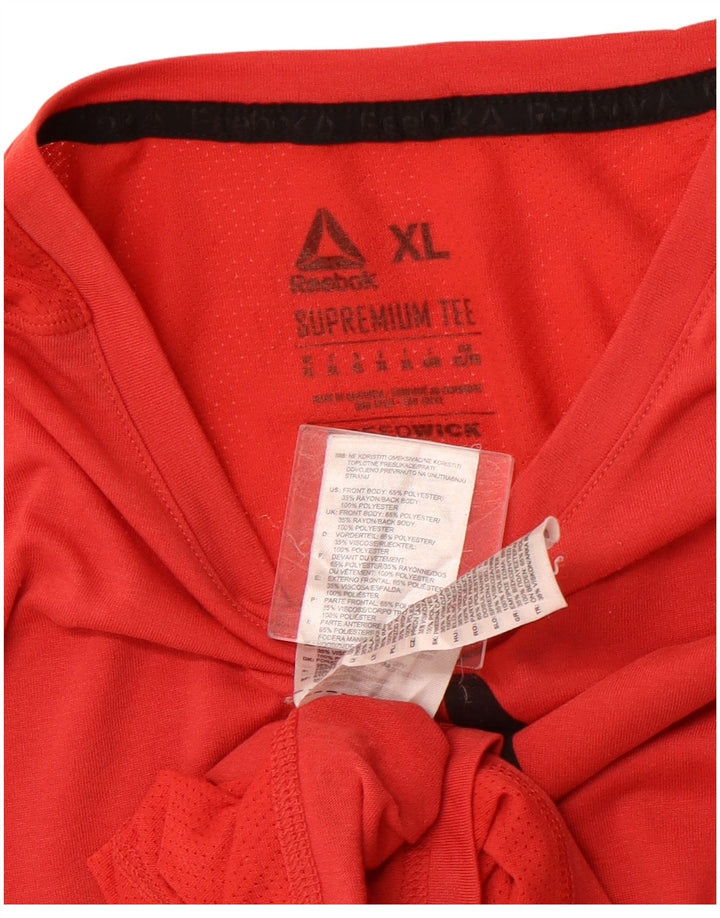 Ανδρικό γραφικό T-Shirt REEBOK Top XL Red Polyester Sports