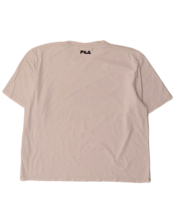 Μπλουζάκι Fila Mens Duke Graphic T-Shirt Top μεγάλο λευκό βαμβακερό