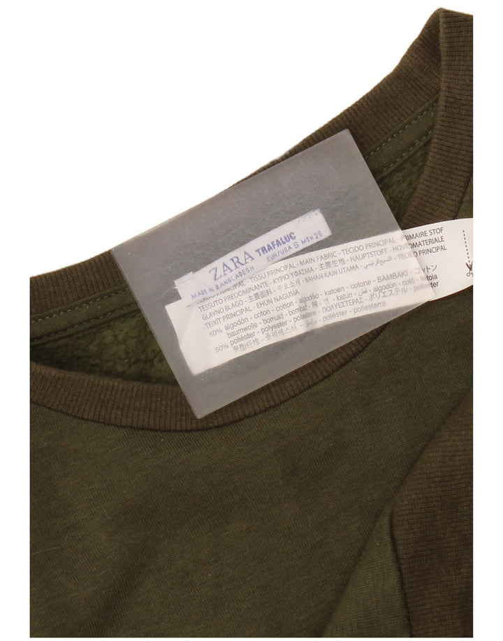 Zara Γυναικείο Φούτερ μεγάλου μεγέθους Jumper UK 10 Small Khaki Βαμβακερό