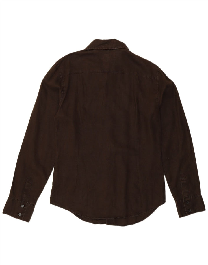 Ανδρικό πουκάμισο Calvin Klein Jeans Μεσαίο Καφέ Λινό