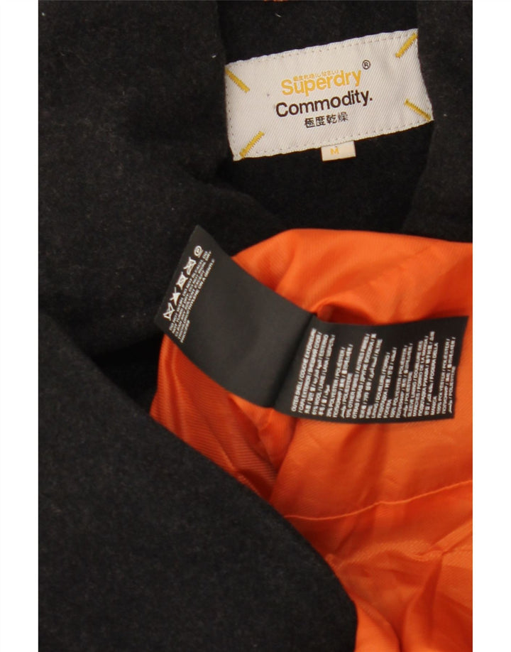 Superdry Ανδρικό παλτό μπιζελιού UK 38 Μεσαίο μαύρο μαλλί