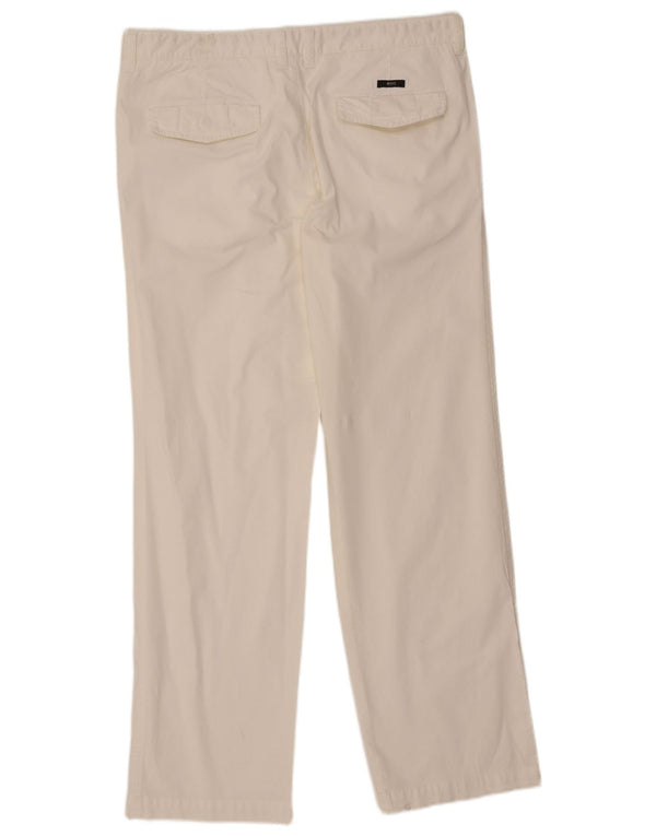 Ανδρικό ίσιο παντελόνι Chino Hugo Boss IT 52 XL W38 L33 Λευκό βαμβακερό