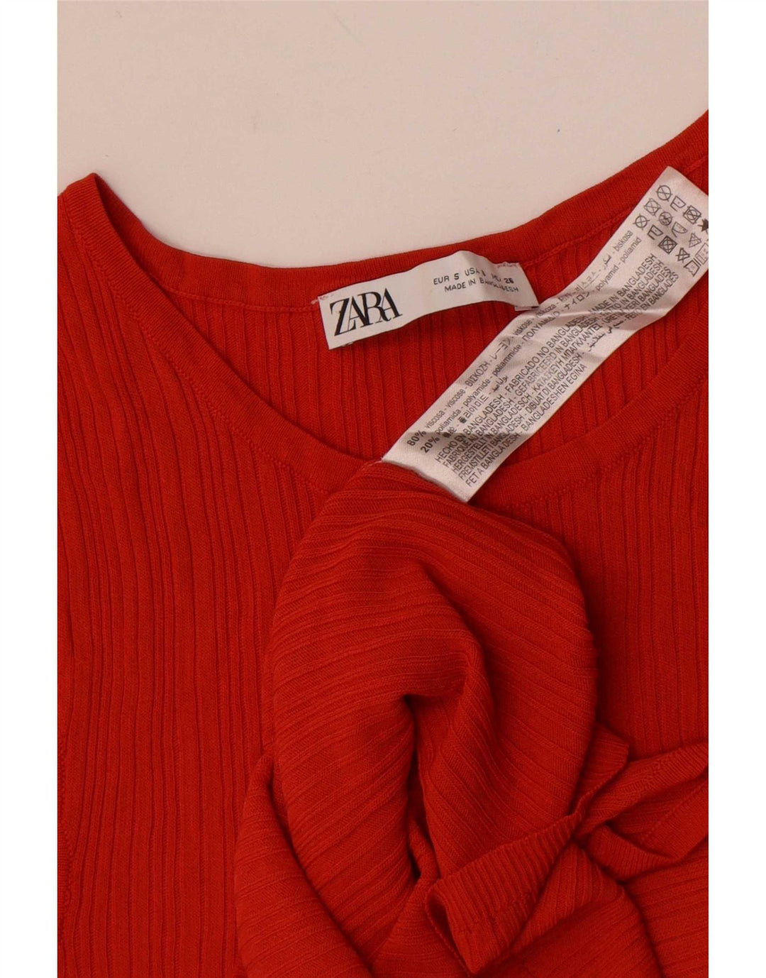 Zara Γυναικείο Γιλέκο Τοπ UK 8 Μικρή πορτοκαλί βισκόζη