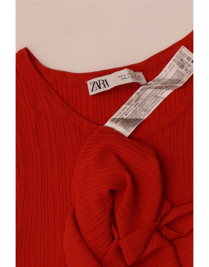 Zara Γυναικείο Γιλέκο Τοπ UK 8 Μικρή πορτοκαλί βισκόζη
