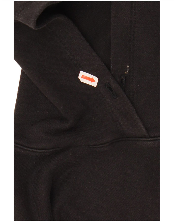 CHAMPION Γυναικείο Crop Oversized Hoodie Jumper UK 6 XS Μαύρο βαμβακερό