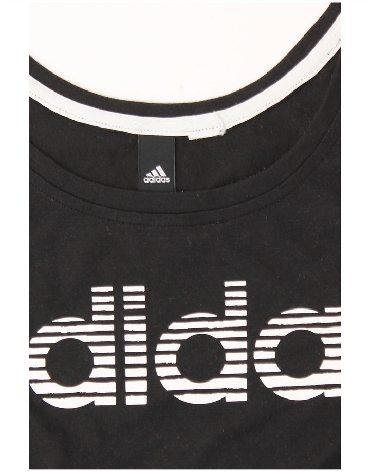 Γυναικείο γραφικό T-Shirt Adidas Top UK 12 Medium Black