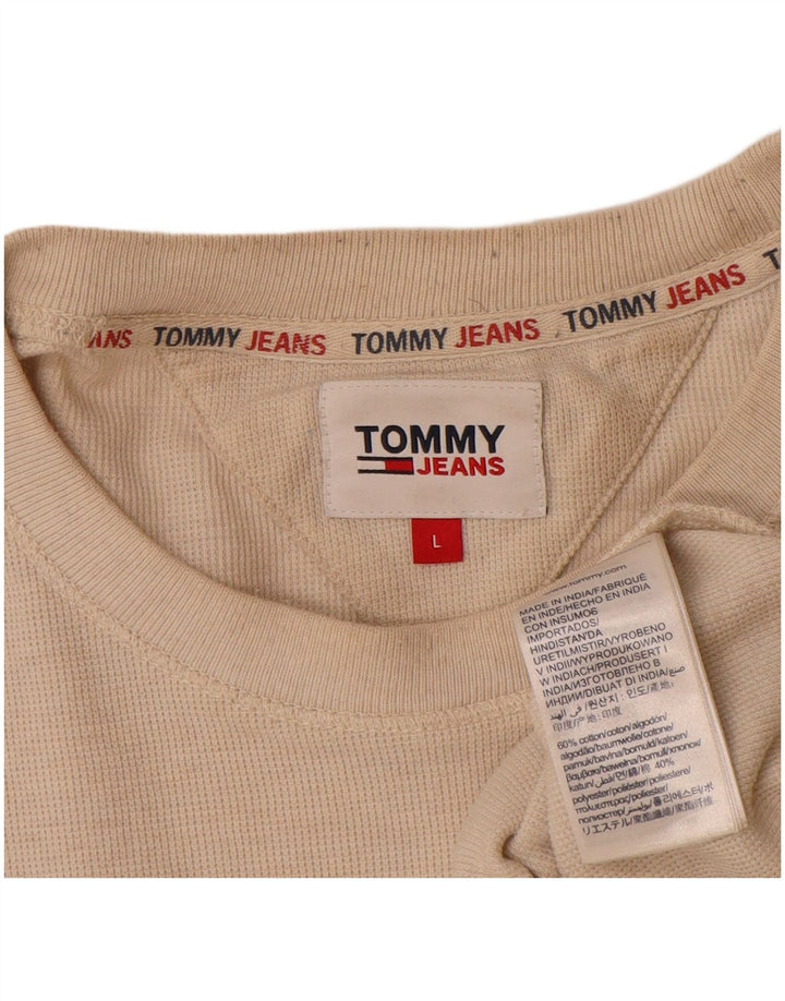Ανδρικό τοπ Tommy Hilfiger μακρυμάνικο μεγάλο μπεζ βαμβακερό