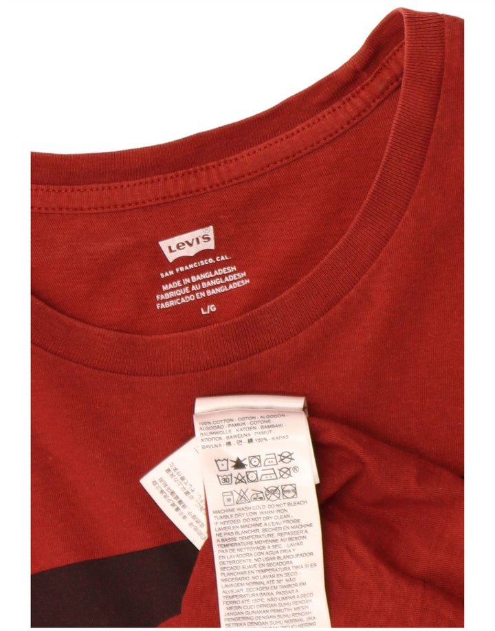 Ανδρικό γραφικό T-Shirt Levi's Top μεγάλο κόκκινο βαμβακερό