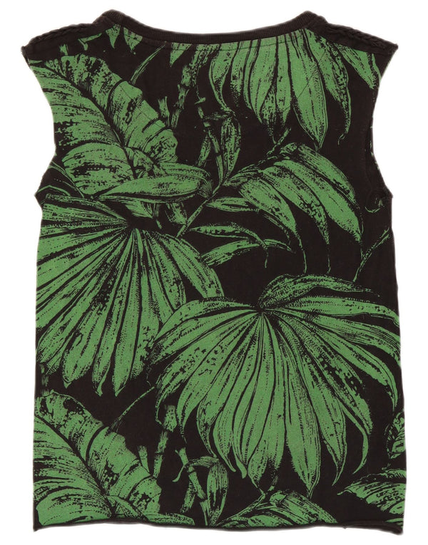 Γυναικείο γραφικό γιλέκο Desigual Top UK 10 Small Black Floral