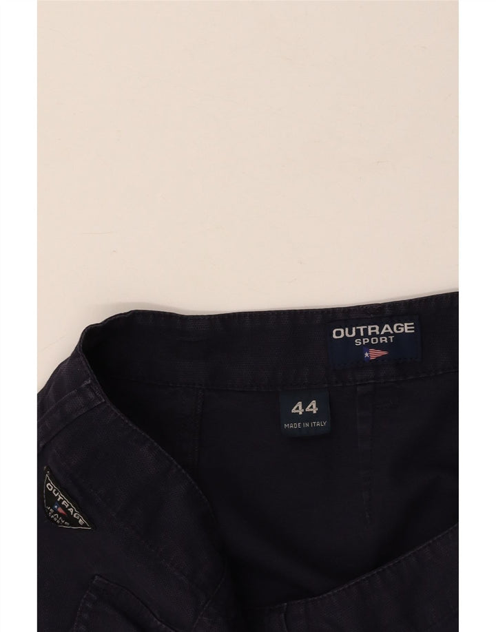 VINTAGE Γυναικεία Μίνι Φούστα Wrap IT 44 Medium W28 Navy Blue Cotton