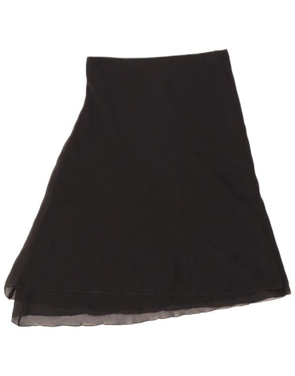 Benetton Womens See Through A-Line Skirt W32 Large Black