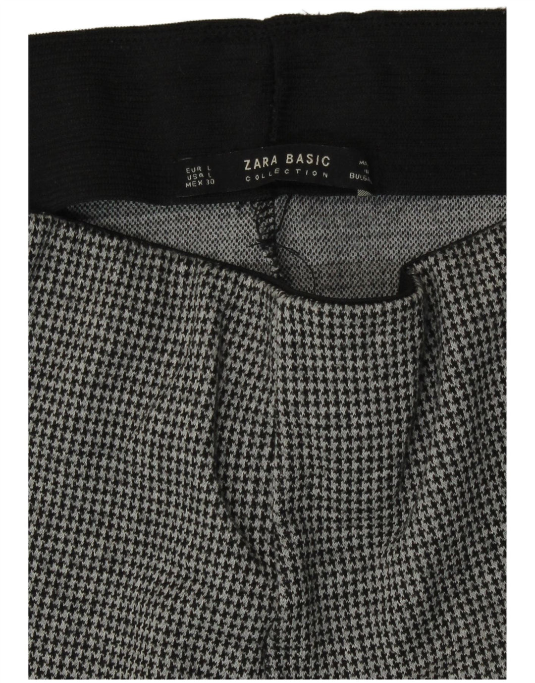 Zara Γυναικεία κολάν Slim Fit UK 14 Large Grey Houndstooth