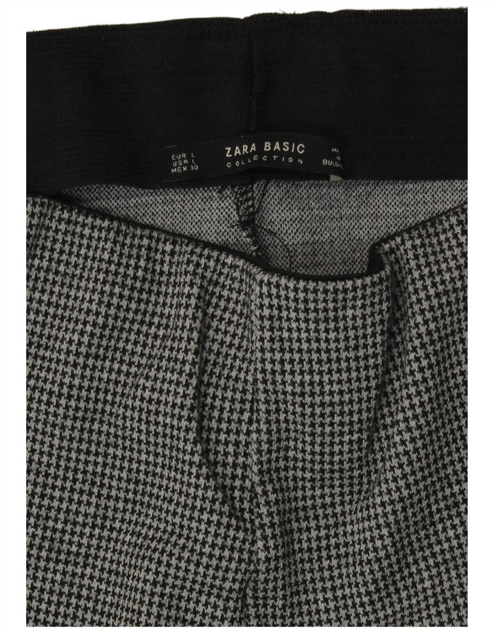 Zara Γυναικεία κολάν Slim Fit UK 14 Large Grey Houndstooth