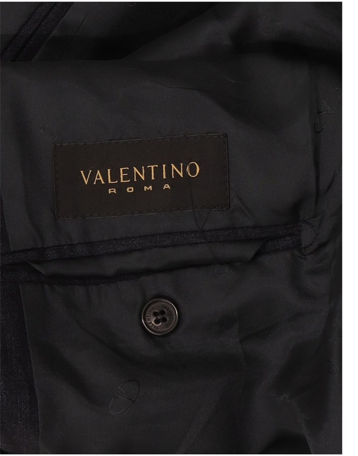 Valentino Ανδρικό Μπουφάν Blazer με 3 κουμπιά IT 54 2XL Λινό Navy Blue