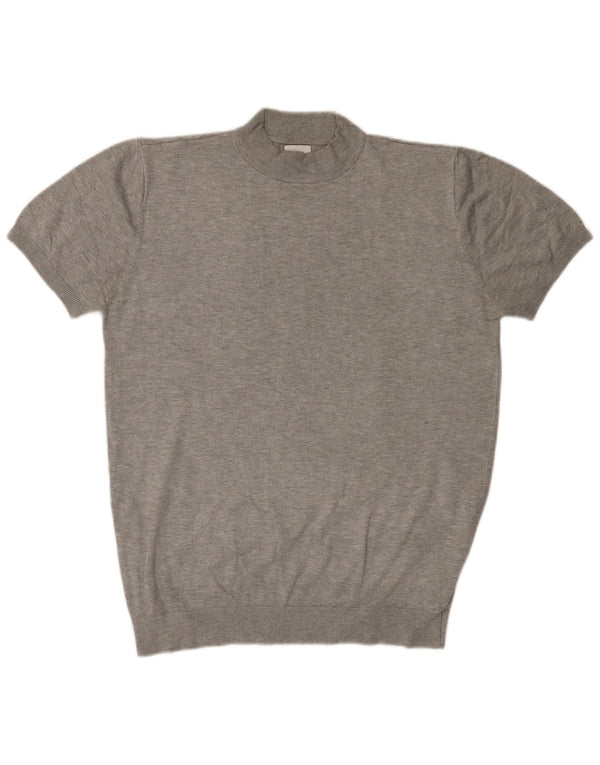 ZARA Γυναικείο πουλόβερ με κοντομάνικο λαιμό χελώνα UK 16 μεγάλο γκρι