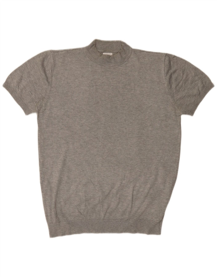 ZARA Γυναικείο πουλόβερ με κοντομάνικο λαιμό χελώνα UK 16 μεγάλο γκρι