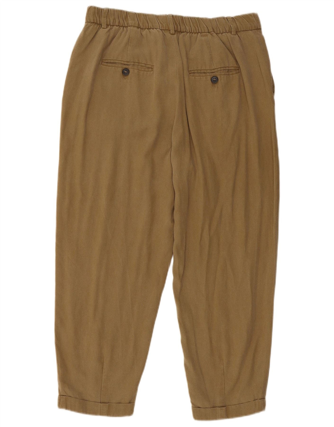 Zara Γυναικείο Παντελόνι με Καρφωτό Cropped Μεσαίο W28 L23 Καφέ