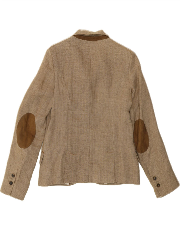 MASSIMO DUTTI Womens Blazer Jacket Size 40 Medium Beige Herringbone Vintage Massimo Dutti and Second-Hand Massimo Dutti from Messina Hembry 