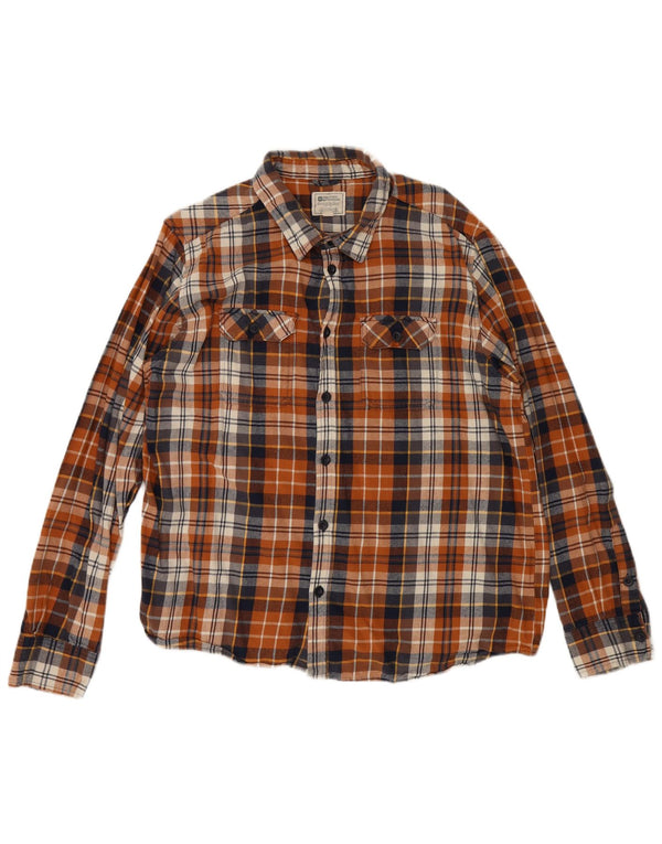 Ανδρικό πουκάμισο Mountain Warehouse Regular Fit Flannel 3XL Καφέ καρό βαμβακερό