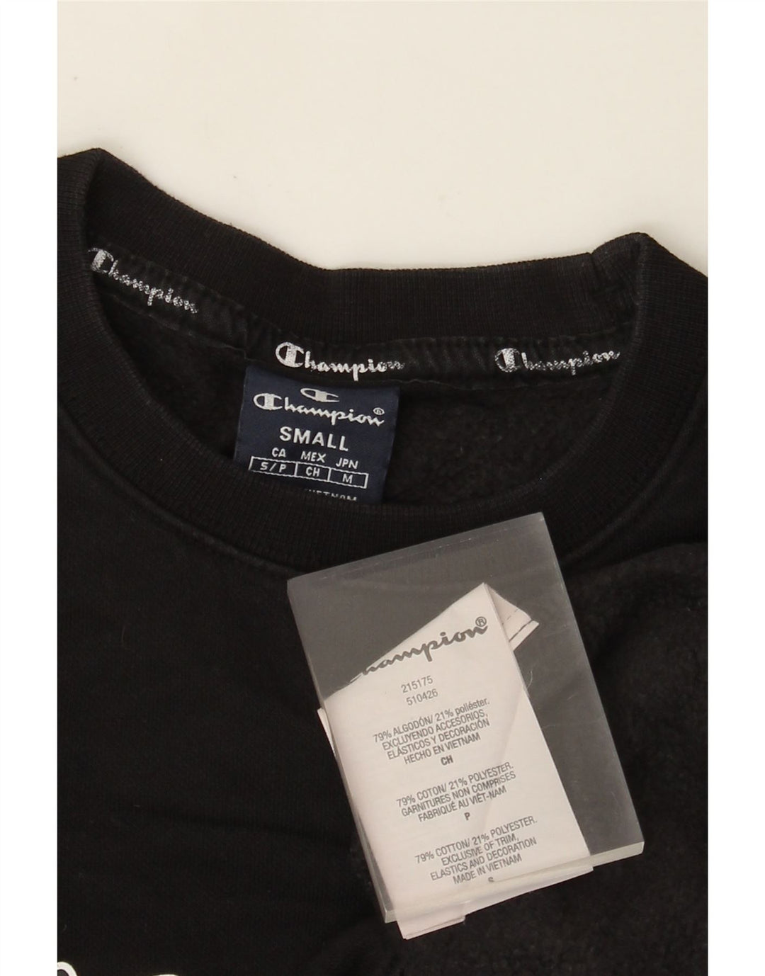 Ανδρικό γραφικό φούτερ Champion Jumper Μικρό μαύρο βαμβακερό