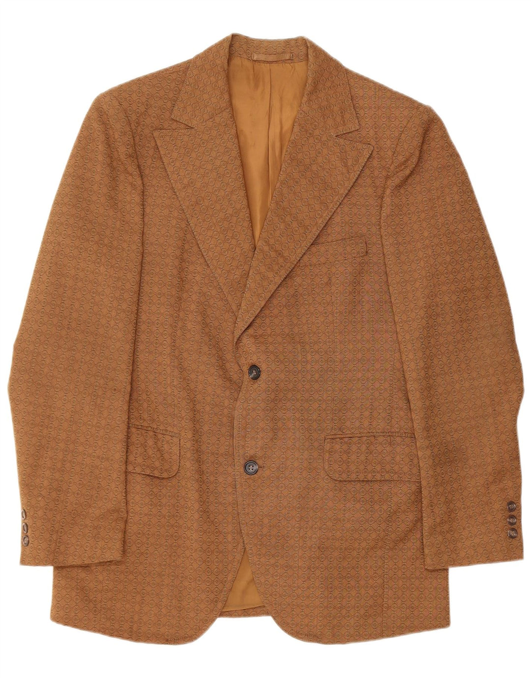 Varteks Ανδρικό Μπουφάν Blazer 2 Κουμπιών IT 48 Μεσαίο Καφέ Γεωμετρικό Μαλλί
