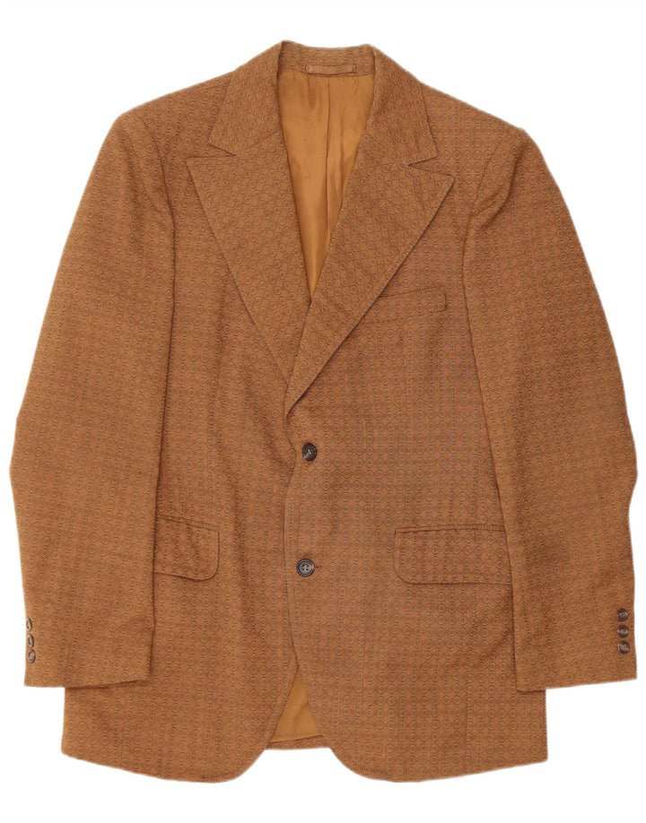 Varteks Ανδρικό Μπουφάν Blazer 2 Κουμπιών IT 48 Μεσαίο Καφέ Γεωμετρικό Μαλλί