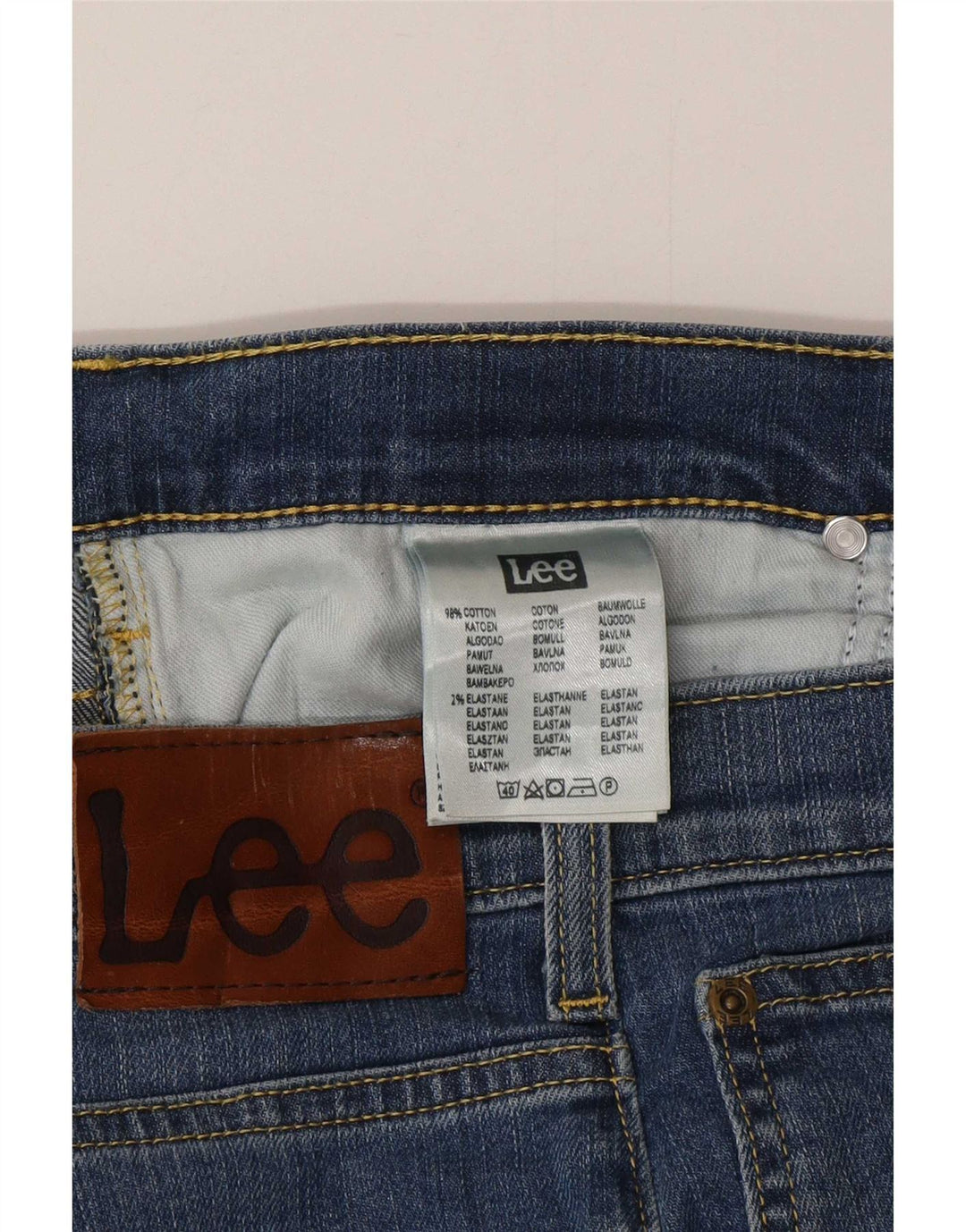 Lee Mens Brooklyn Straight Jeans W36 L32 Blue Cotton