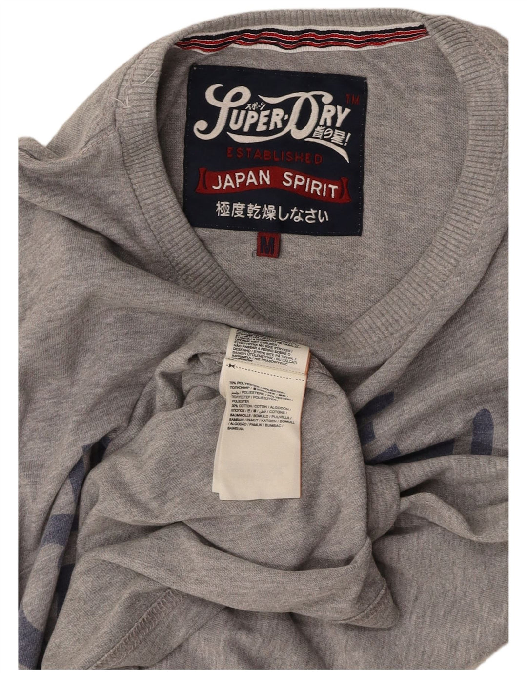 Ανδρικό γραφικό μπλουζάκι SUPERDRY Top Medium Grey Polyester